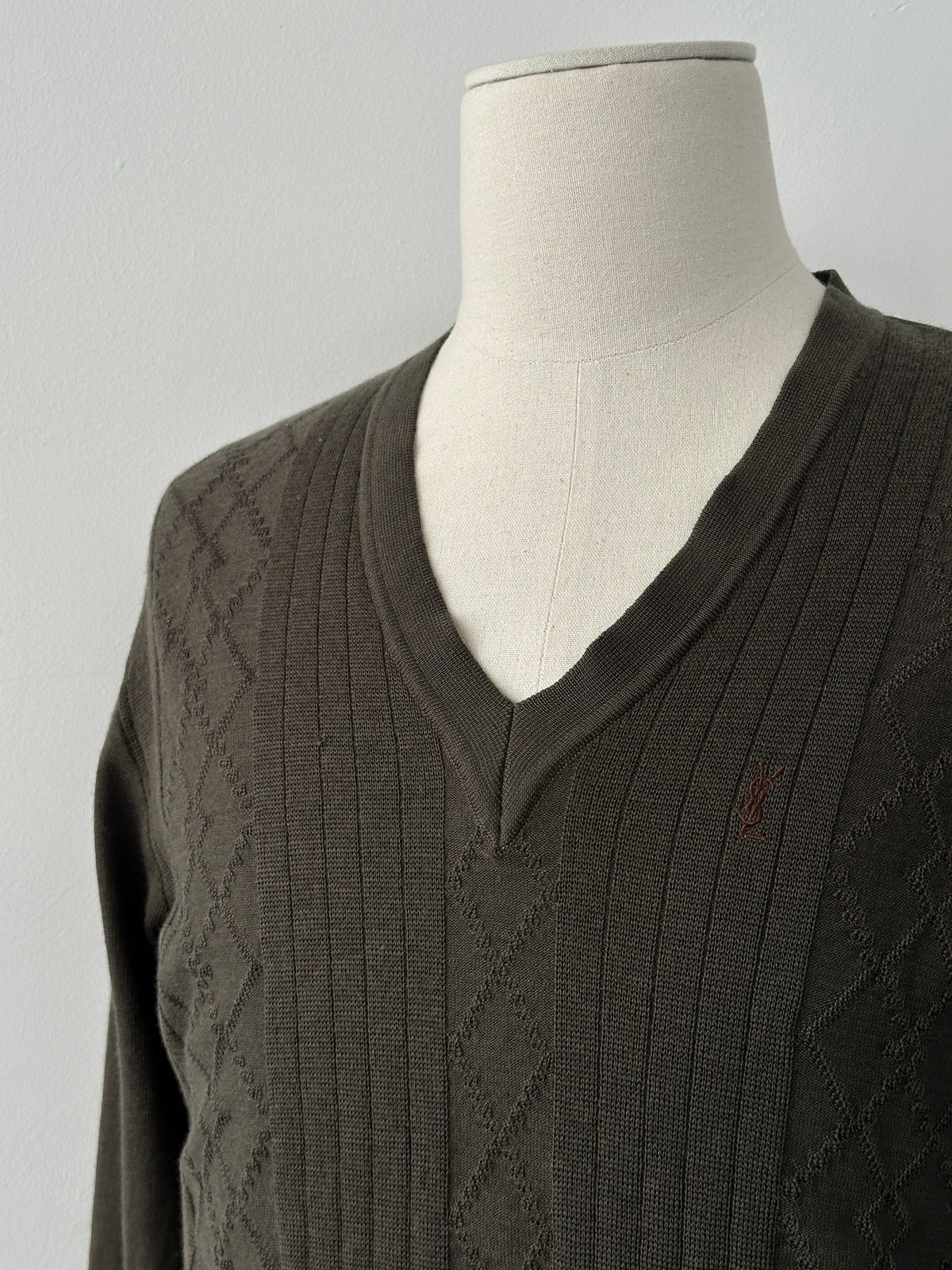 Yves Saint Laurent Tricots 1990s Pure Wool V Neck Jumper - S