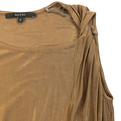 Vintage 2000s Gucci By Tom Ford Asymmetric Iridescent Top Womens Size S | Small, Brown