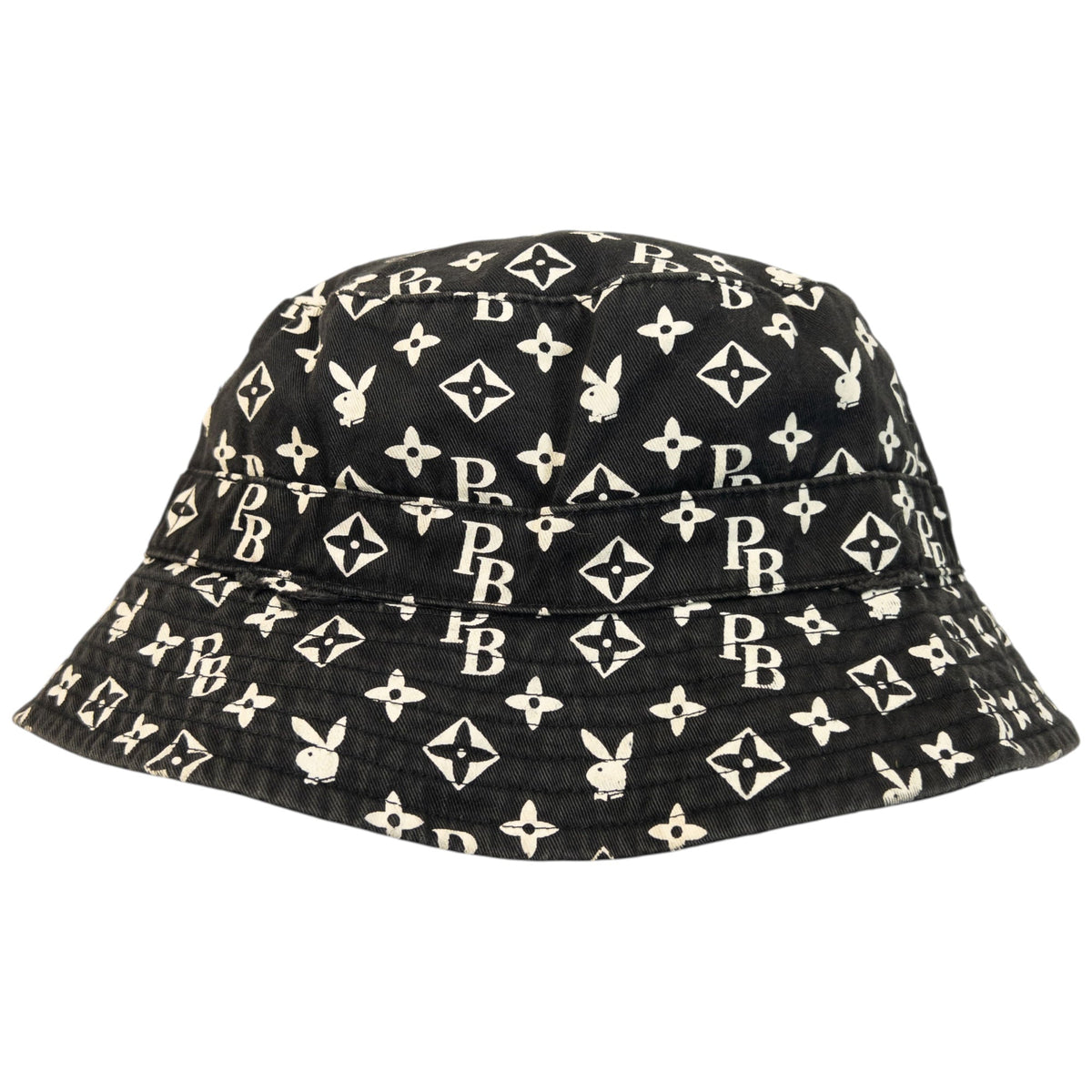 Vintage 2000s Playboy Monogram Bucket Hat | O/S, Black