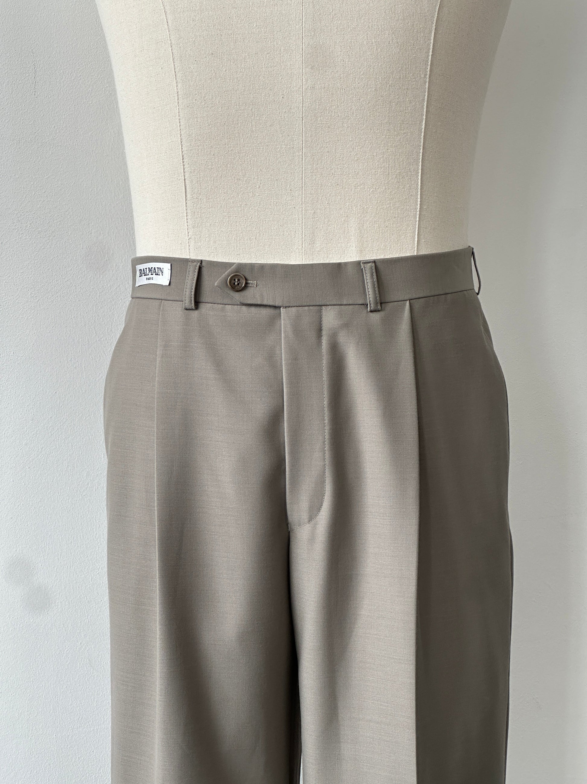Balmain 2000s Wool Straight Leg Trousers - W32
