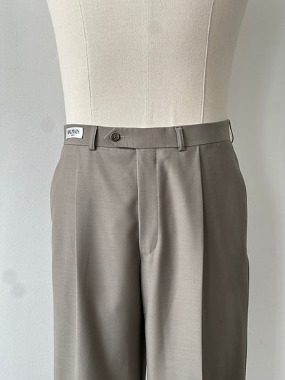 Balmain 2000s Wool Straight Leg Trousers - W32