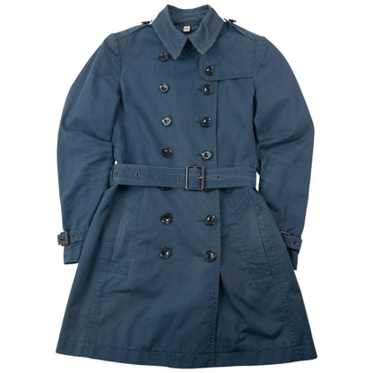 Vintage Burberry Brit Nova Check Lined Belt Waist Trench Jacket Womens Size S | Small, Navy