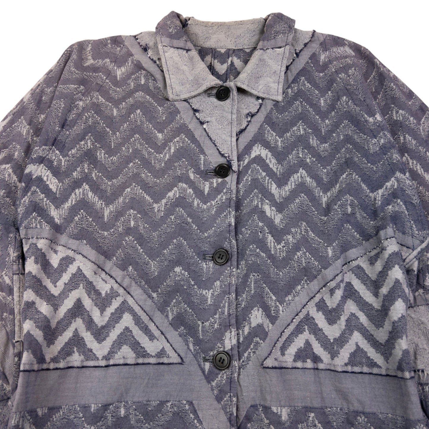 Vintage A-POC By Issey Miyake Zig Zag Button Up Jacket Womens Size L