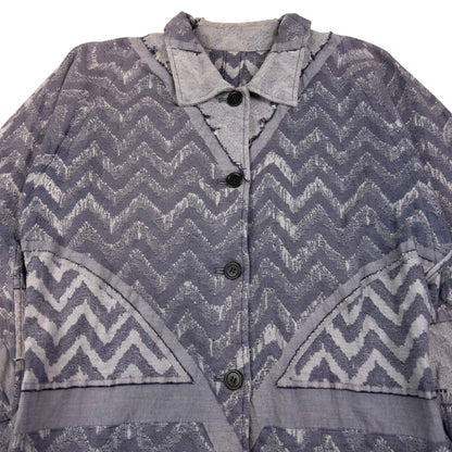 Vintage A-POC By Issey Miyake Zig Zag Button Up Jacket Womens Size L