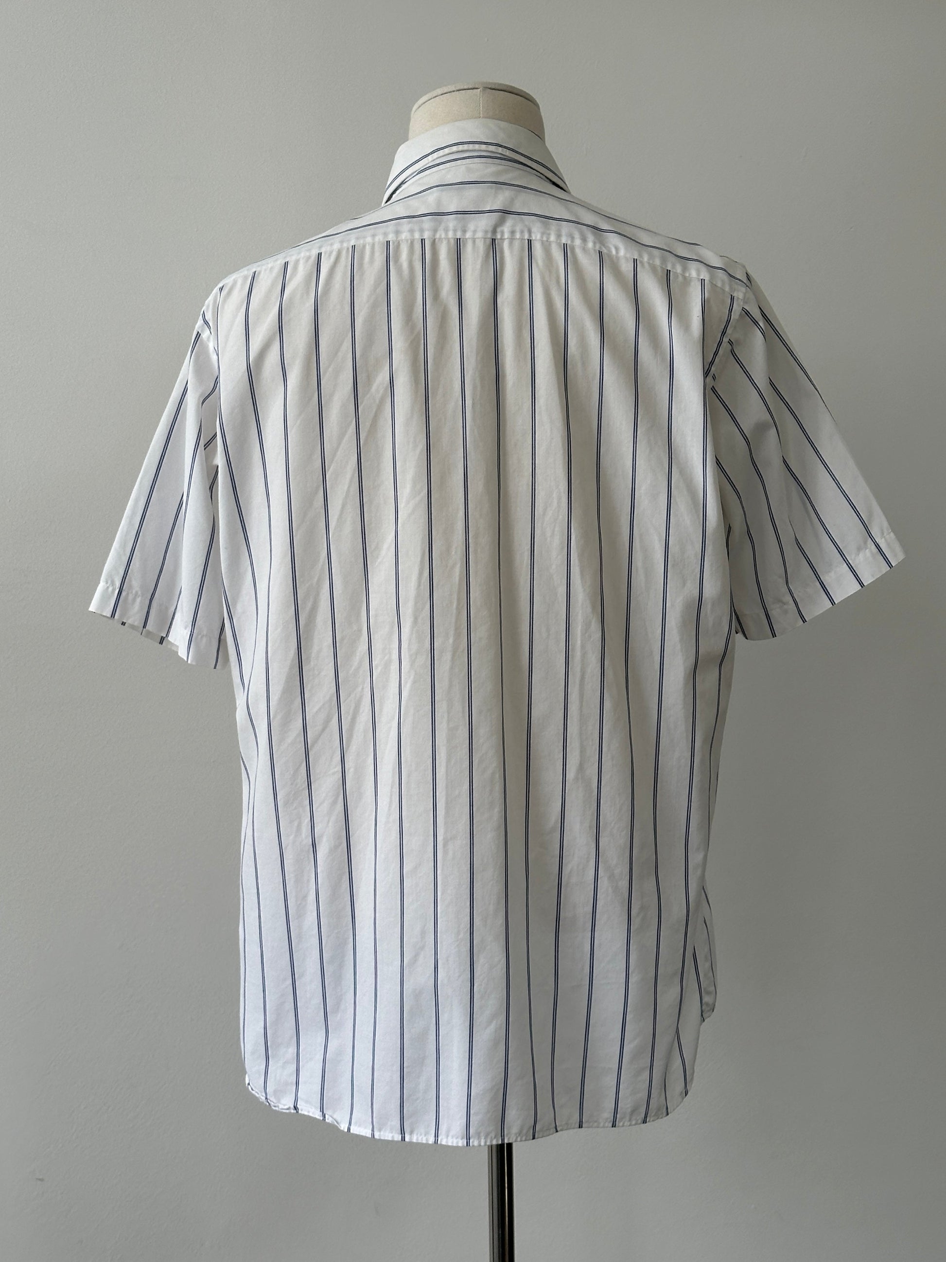 Christian Dior 1990s Cotton Short Sleeve Striped Shirt - L