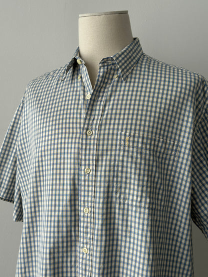 Yves Saint Laurent Pour Homme 1990s Check Short Sleeve Shirt - XXL