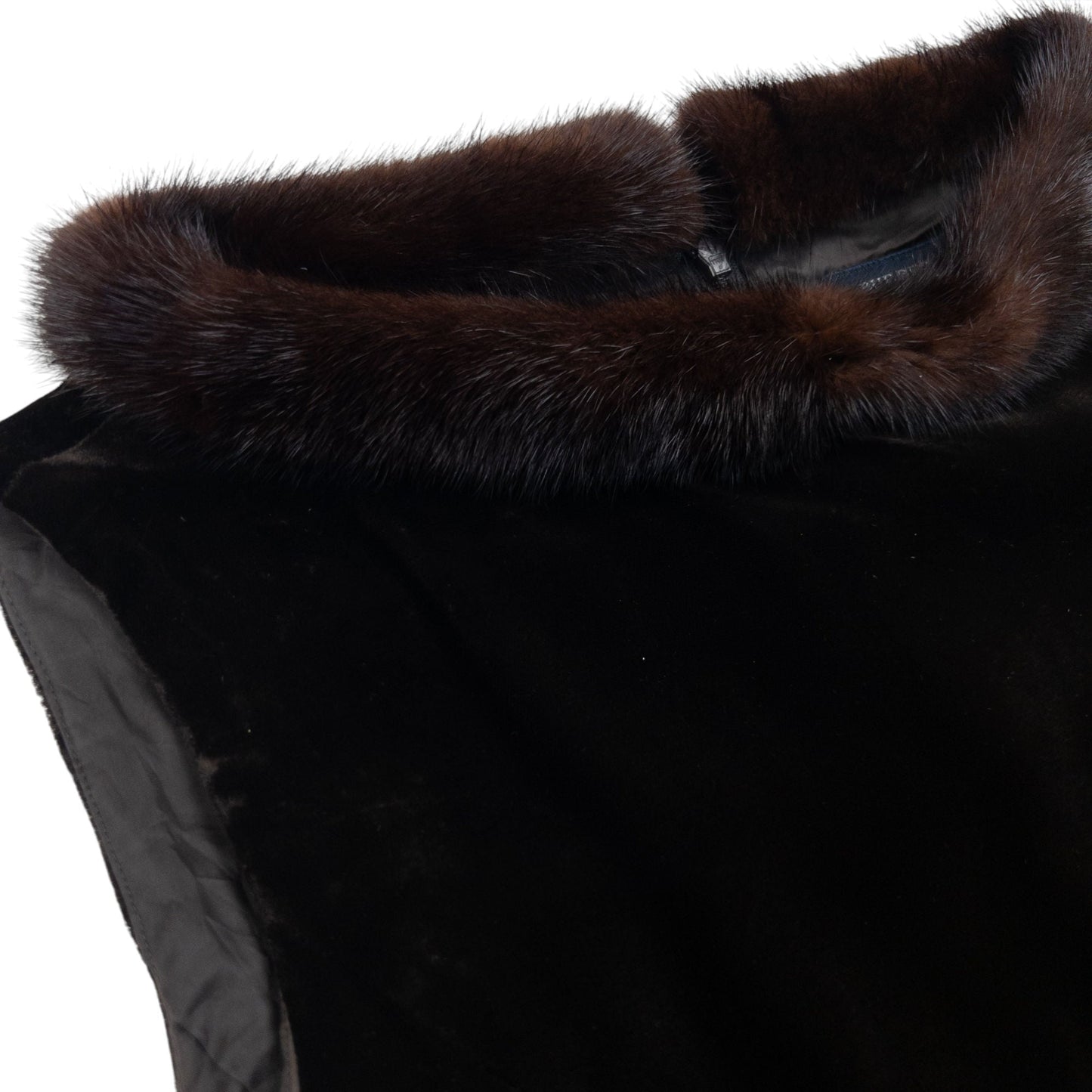 Vintage 2000s Burberry Fur Collar Velour Dress Womens Size S | Small, Brown