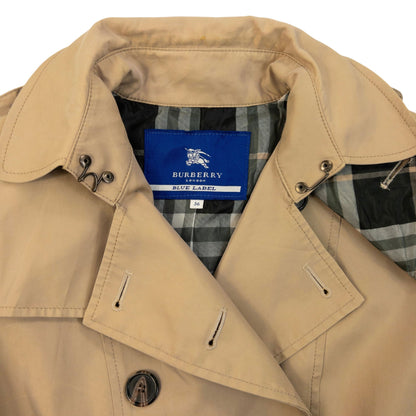 Vintage 2000s Burberry Blue Label Nova Check Lined Trench Jacket Womens Size XS | XS, Beige