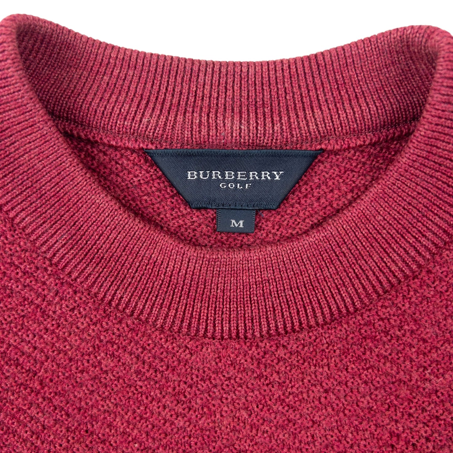 Vintage 2000s Burberry Golf Embroidered Knit Jumper Size M | Medium, Red