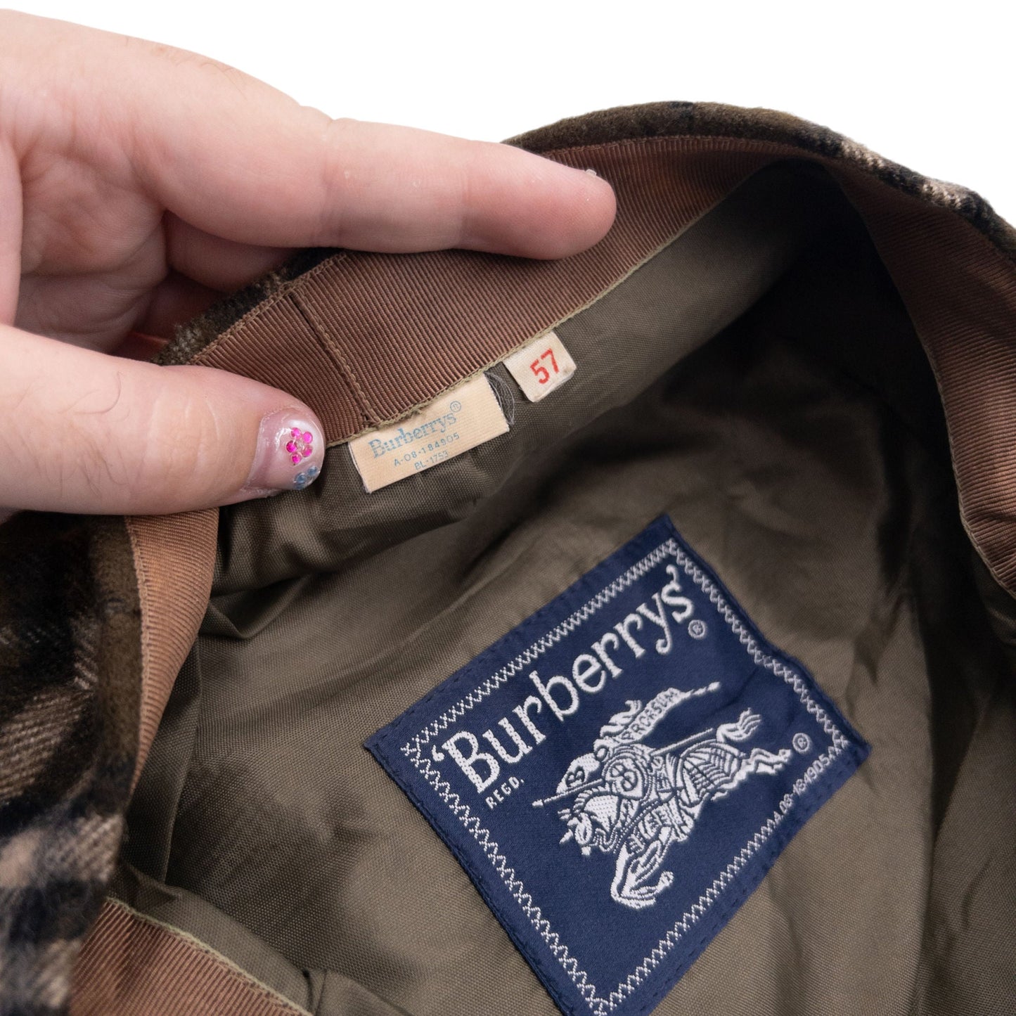 Vintage 90s Burberry Nova Check Wool Flat-Cap Hat | O/S, Brown