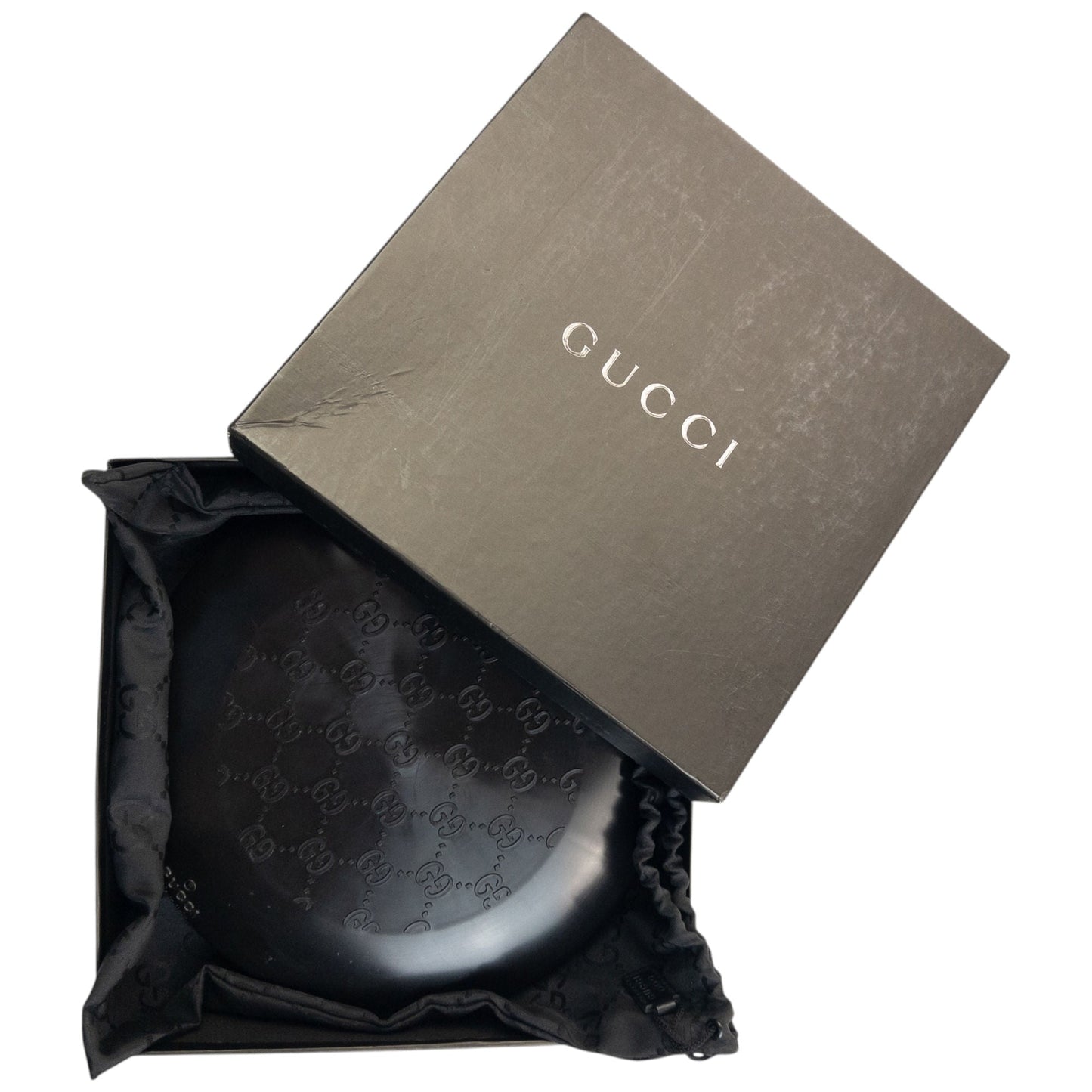 Vintage 2000s Gucci By Tom Ford Embossed Monogram Frisbee | O/S, Black