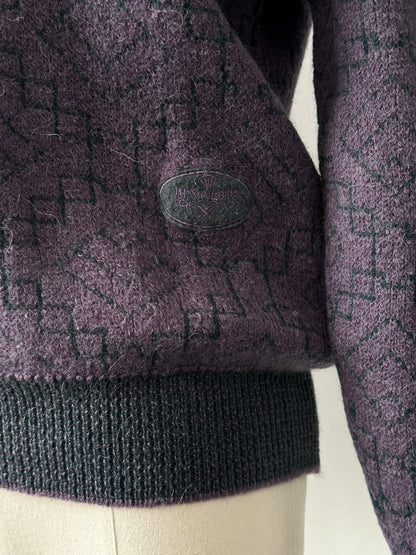 Yves Saint Laurent 1990s Wool Mohair Geometric Jumper - S