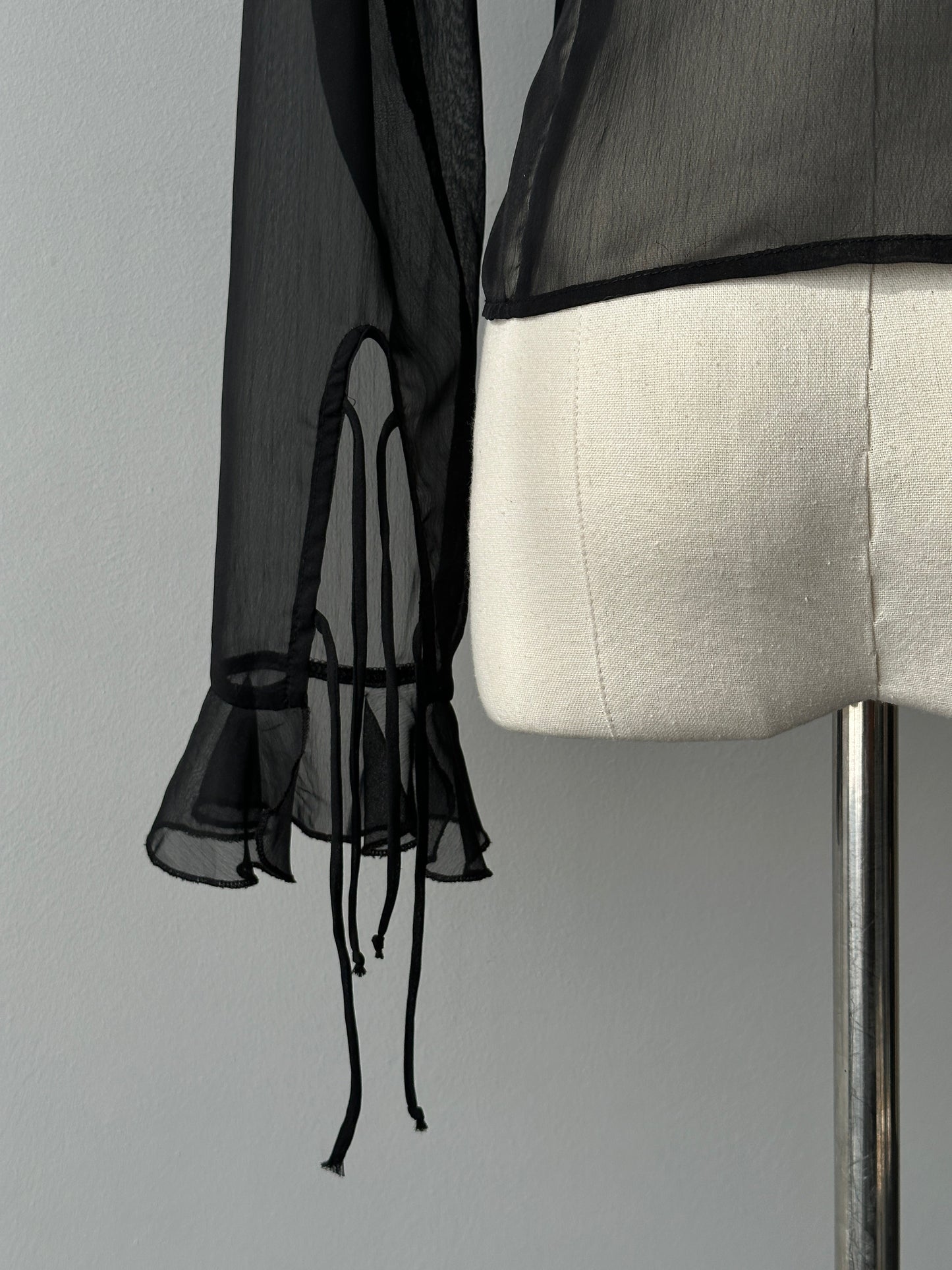 Vintage 1990s Sheer Tie Top - S