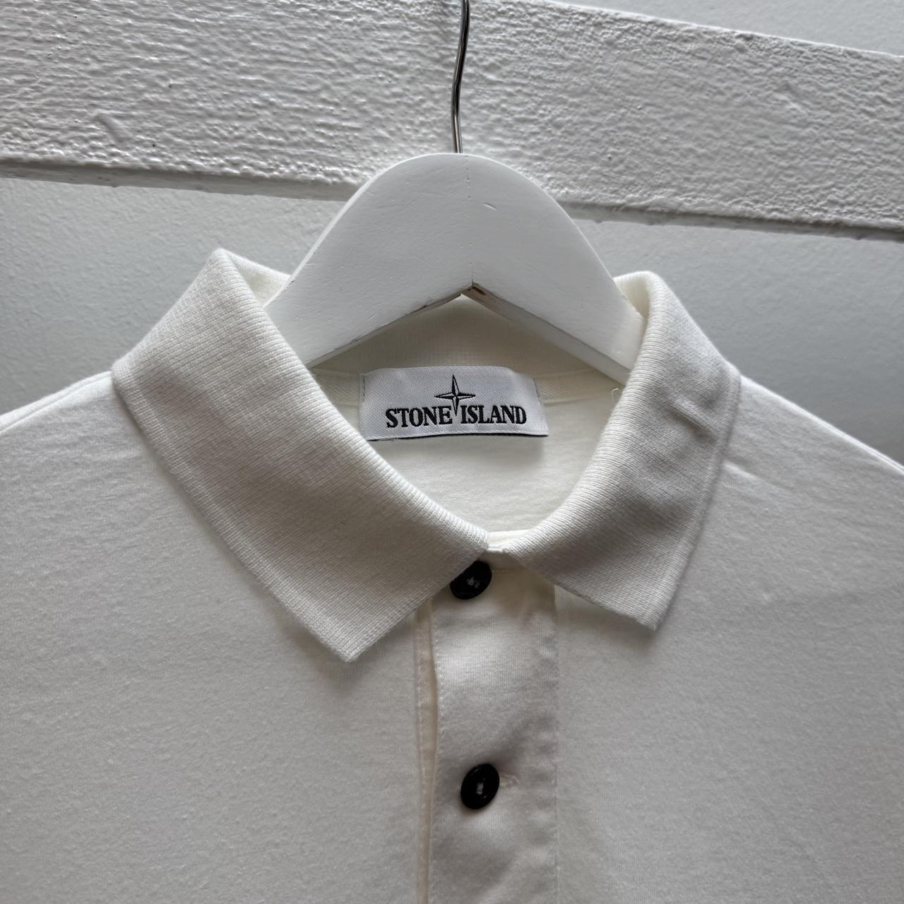 Stone Island Marina Striped Logo Polo Shirt (M) | Medium, Green