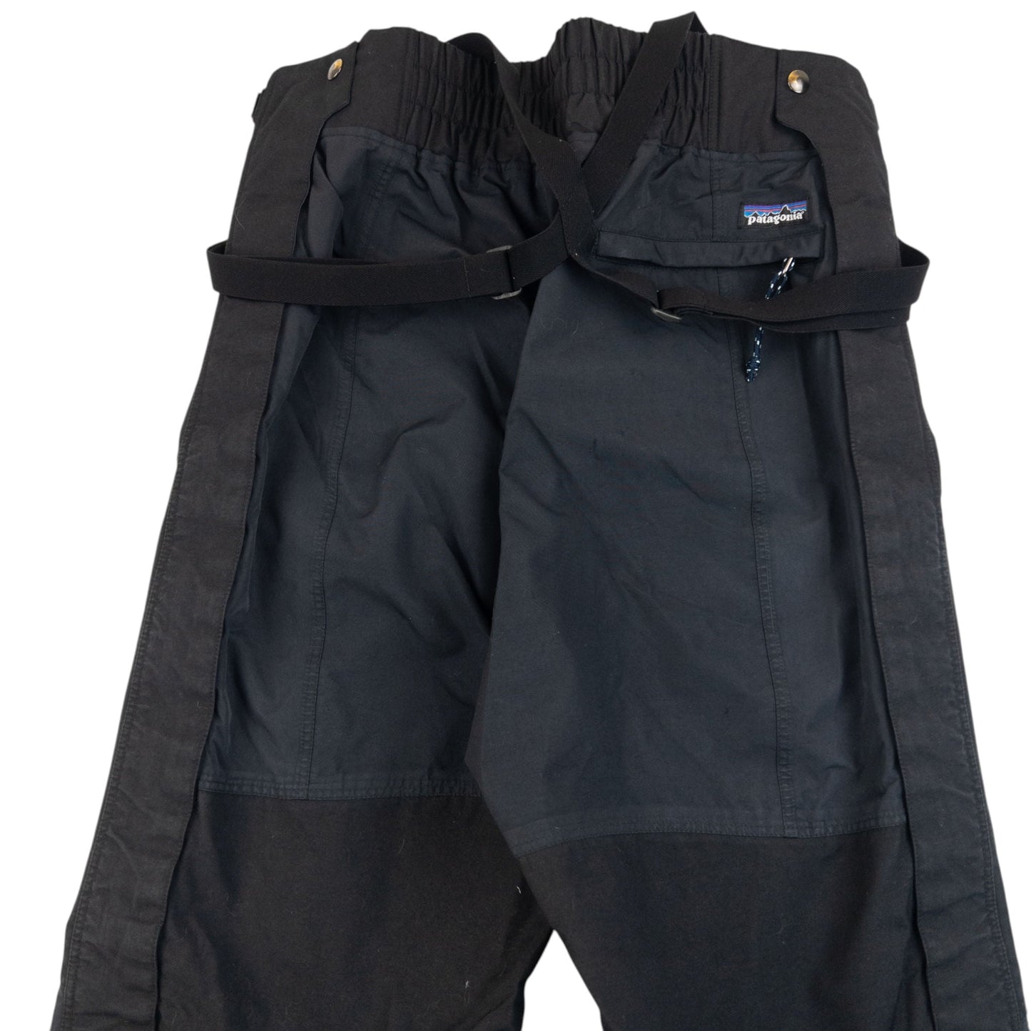 Vintage 2000s Patagonia Full Zip Suspender Snowboarding Trousers Size L | Large, Black