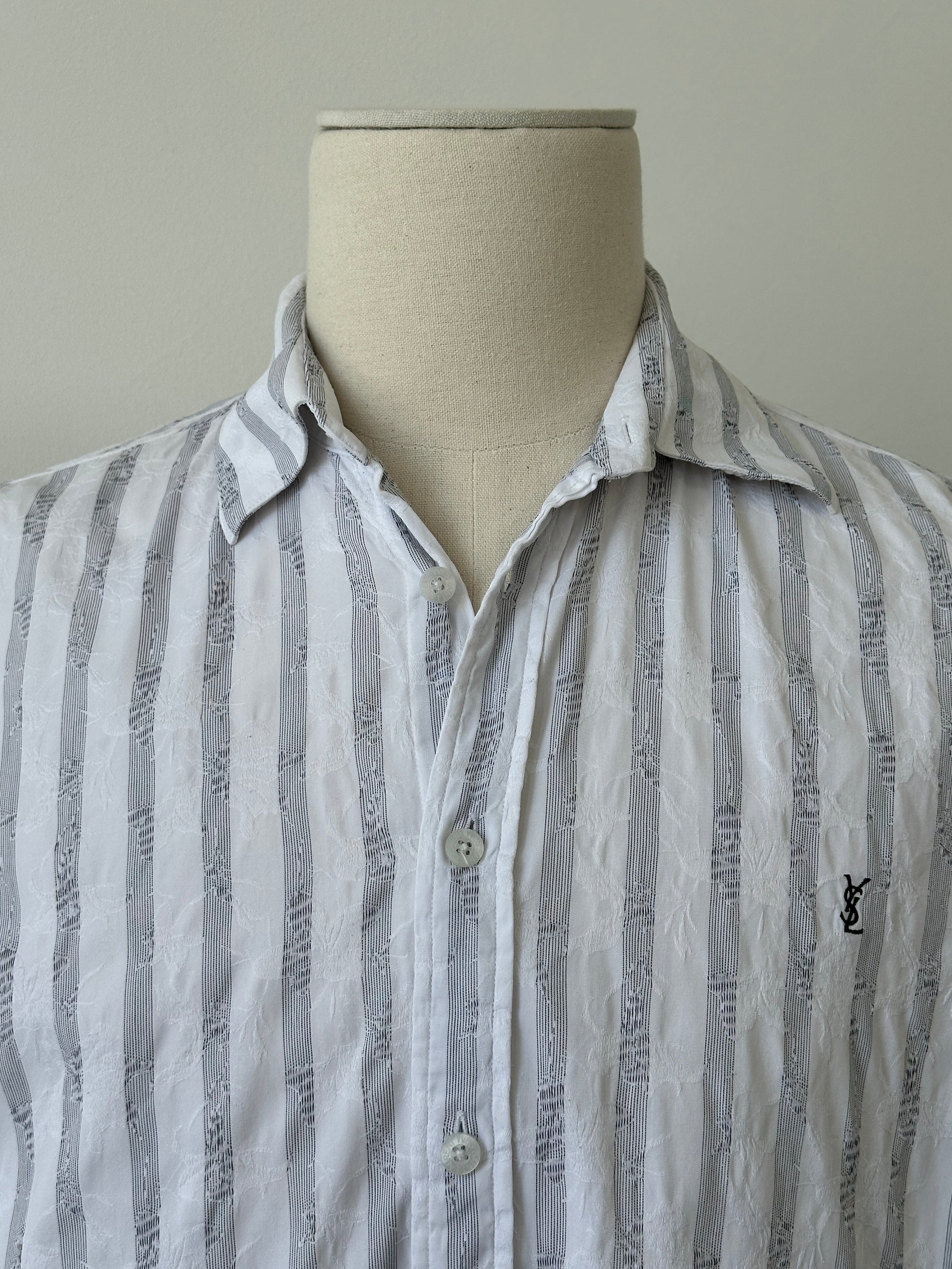 Yves Saint LaurentPour Homme 2000s Pure Cotton Striped Shirt - L