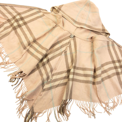 Vintage 2000s Burberry Nova Check Tassel Trim Poncho | O/S, Brown