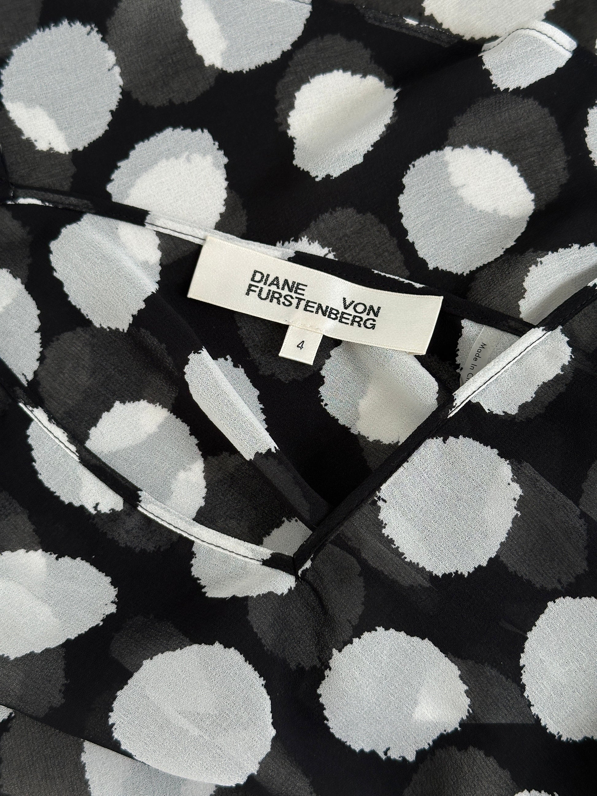 Diane Von Furstenberg 2000s Sheer Spotted Cami Top - M