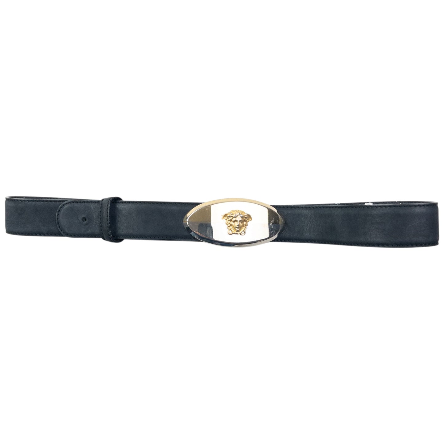 Vintage 90s Gianni Versace Medusa Buckle Leather Belt Size M | O/S, Multicoloured