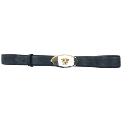 Vintage 90s Gianni Versace Medusa Buckle Leather Belt Size M | O/S, Multicoloured