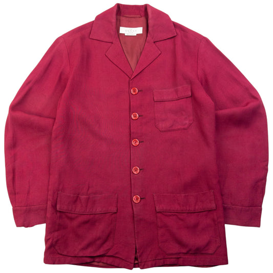Vintage 2000s Gucci Uniform Button Up Jacket Womens Size M | Medium, Red