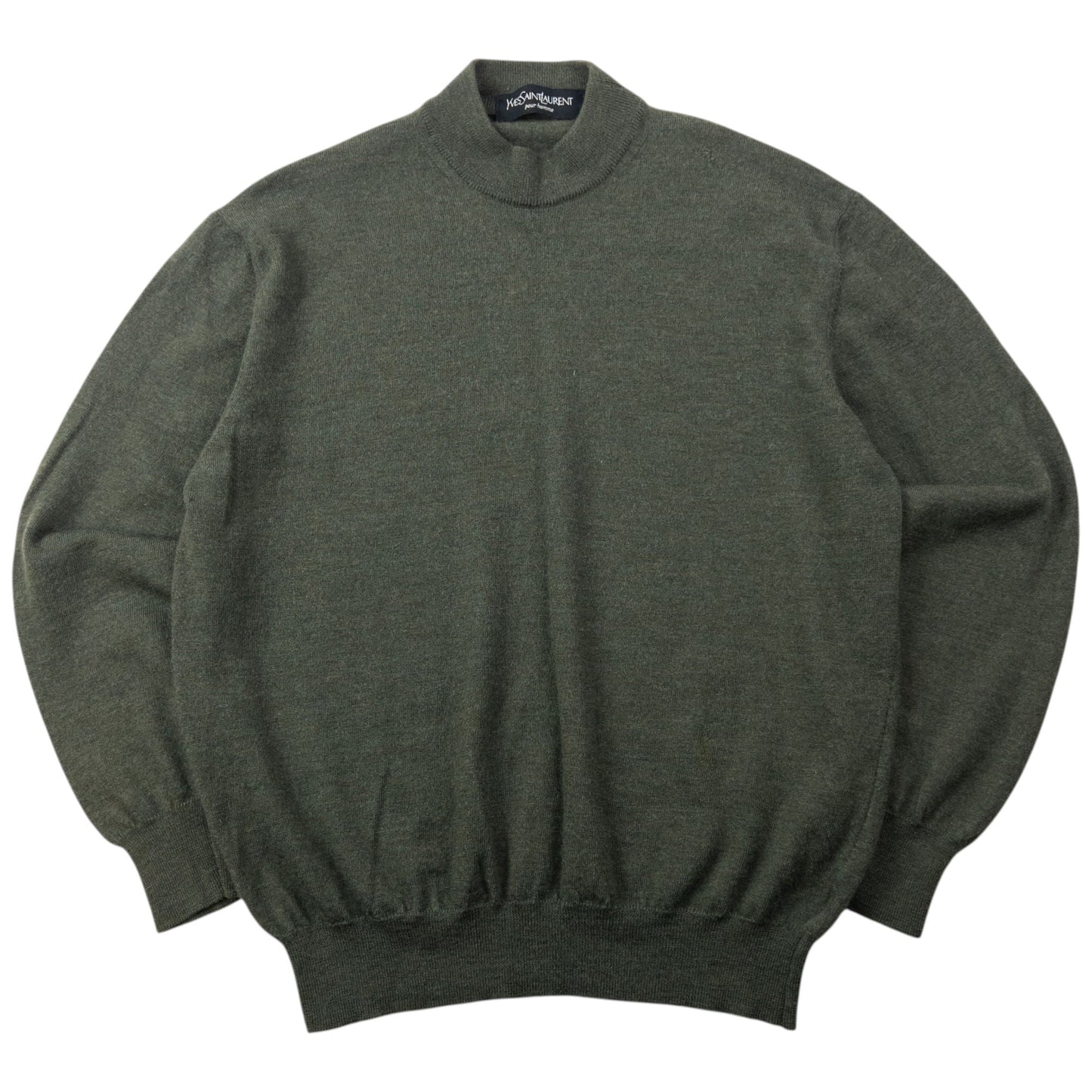 Vintage 90s YSL Yves Saint Laurent Wool Jumper Size S | Small, Green