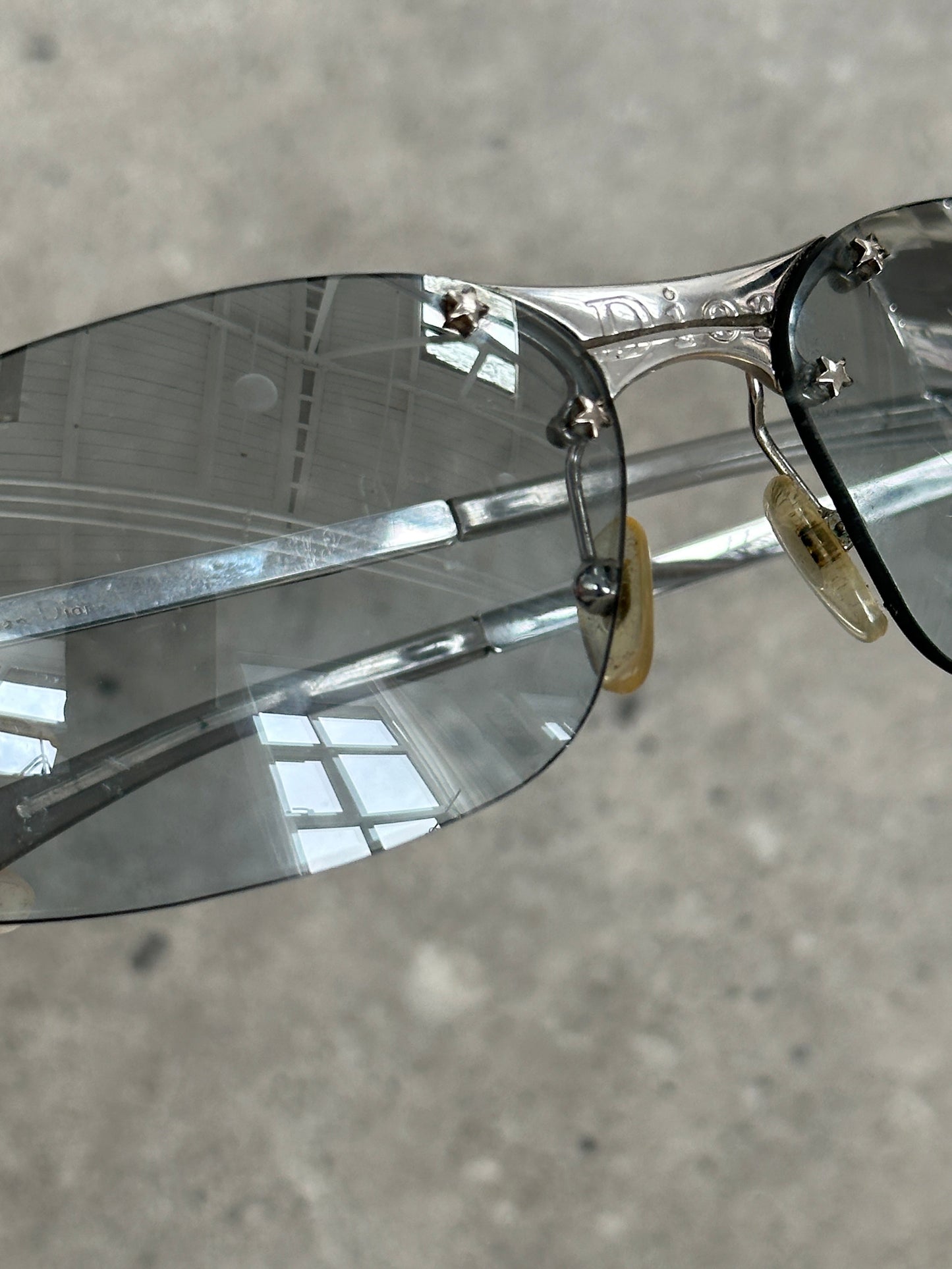 Christian Dior 1990s Mini Pop Rimless Logo Sunglasses