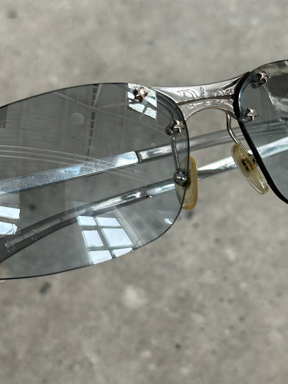 Christian Dior 1990s Mini Pop Rimless Logo Sunglasses