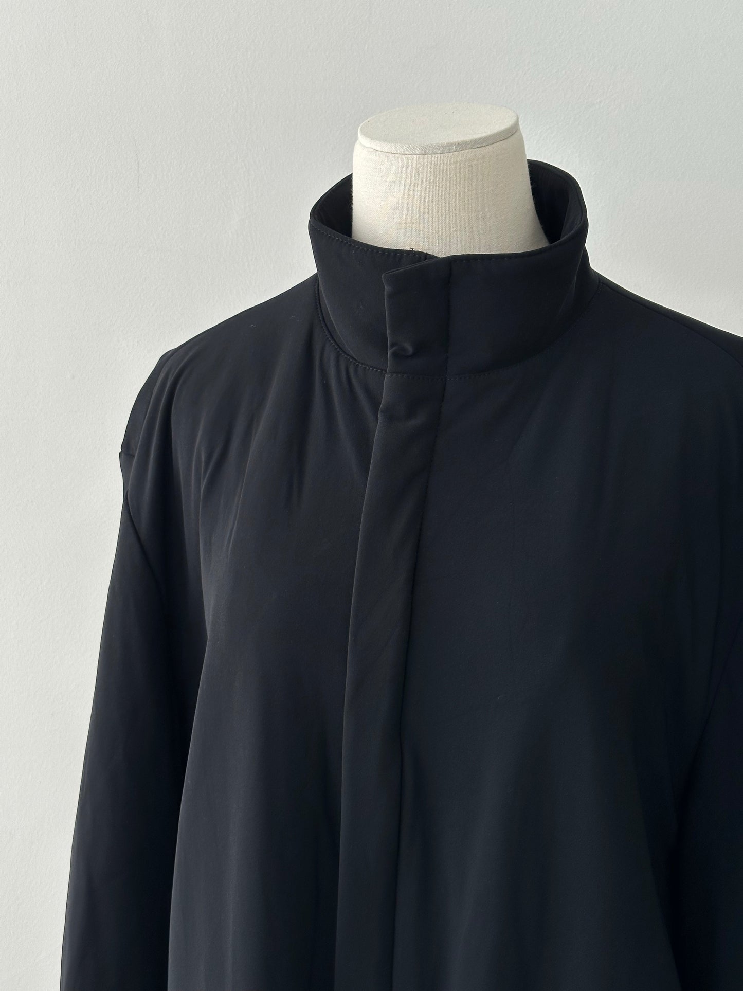 Hugo Boss 2000s Cotton High Neck Double Zip Trench Coat - L