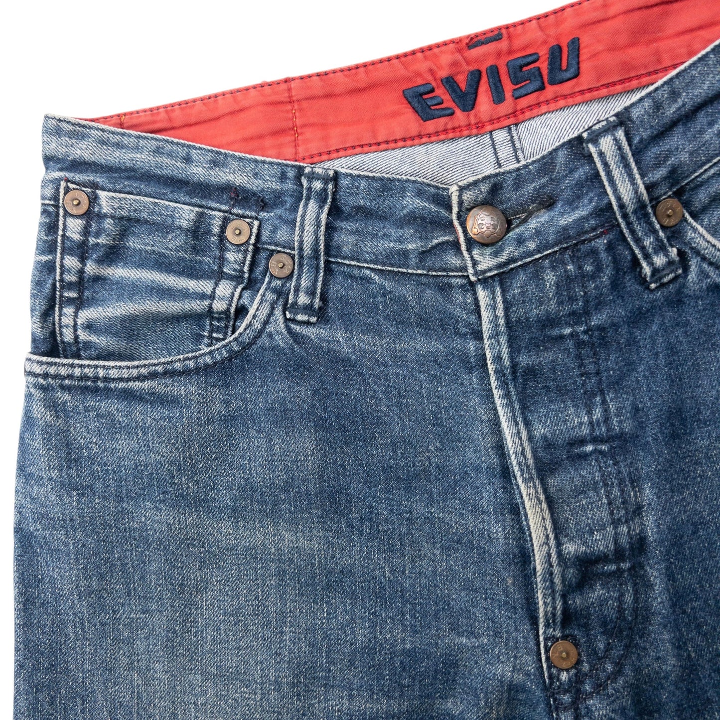 Vintage 2000s Evisu Embossed Double Gull Japanese Denim Jeans Size W30 | W30, Blue