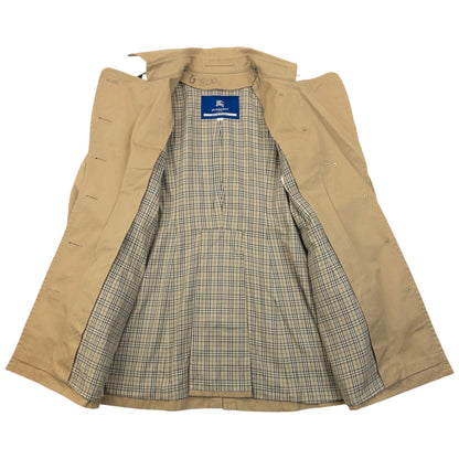 Vintage 2000s Burberry Blue Label Nova Check Lined Trench Jacket Womens Size S | Small, Beige