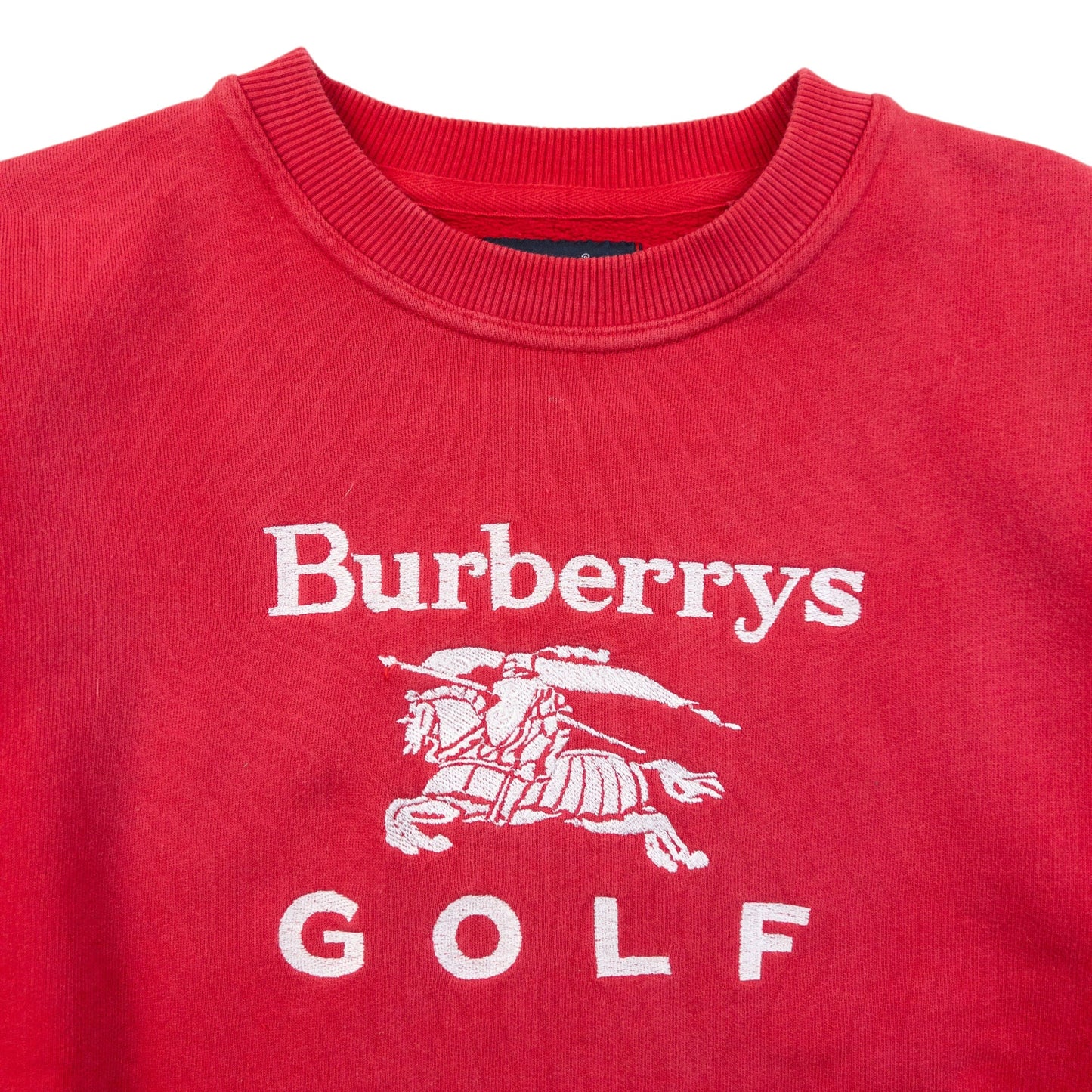 Vintage 90s Burberry Golf Embroidered Sweatshirt Womens Size M | Medium, Red