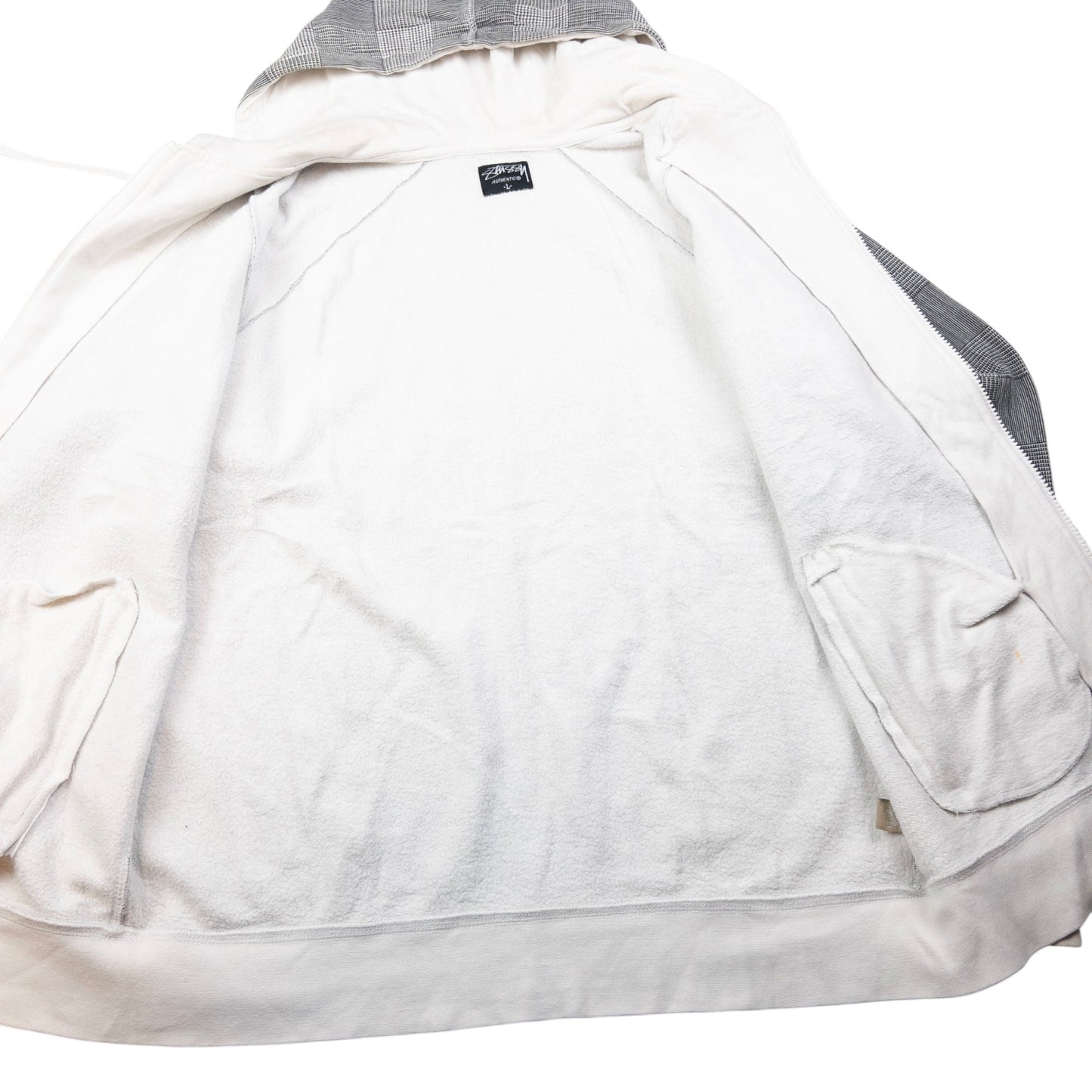 Vintage Stussy Checkered Zip Up Hoodie Size L