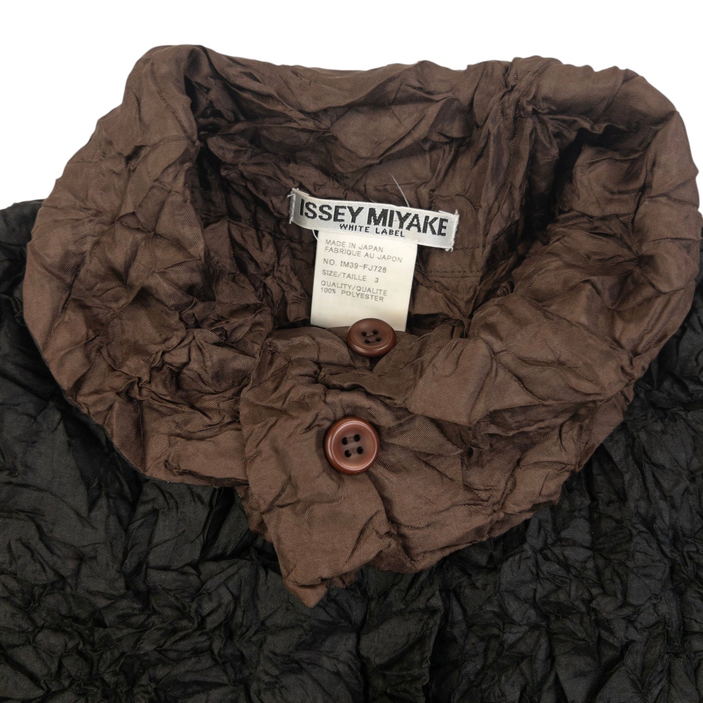 Vintage 90s Issey Miyake Reversible Button Up Crinkle Jacket Size M | Medium, Black