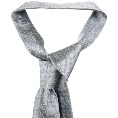 Vintage 2000s Gucci Monogram Silk Tie | O/S, Grey