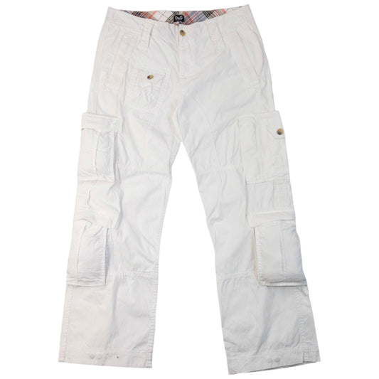 Vintage 2000s Dolce & Gabbana Cargo Trousers Size W35 | W35, White