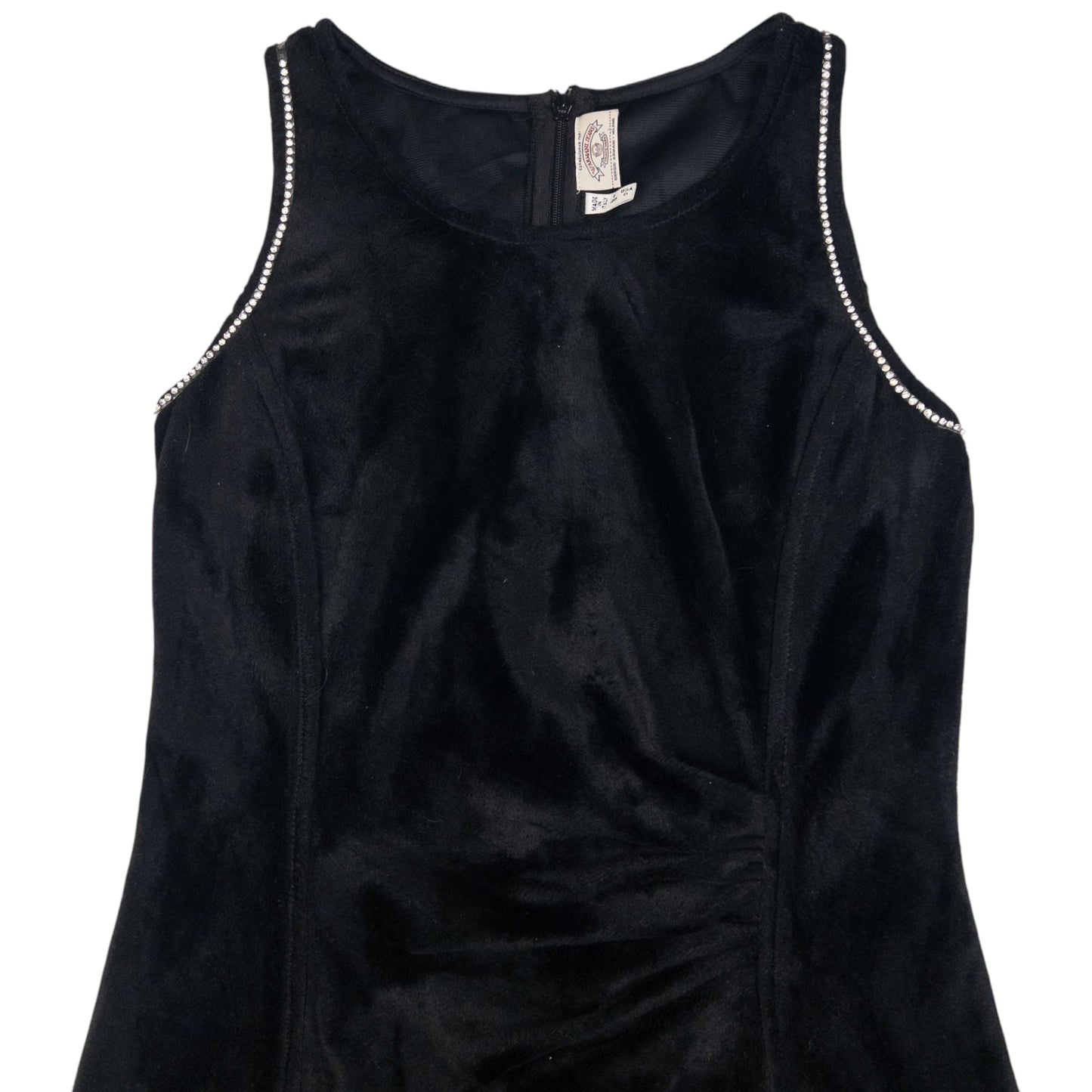 Vintage Armani Jeans Velour Diamonte Trim Dress Womens Size S