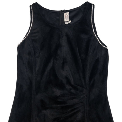 Vintage Armani Jeans Velour Diamonte Trim Dress Womens Size S
