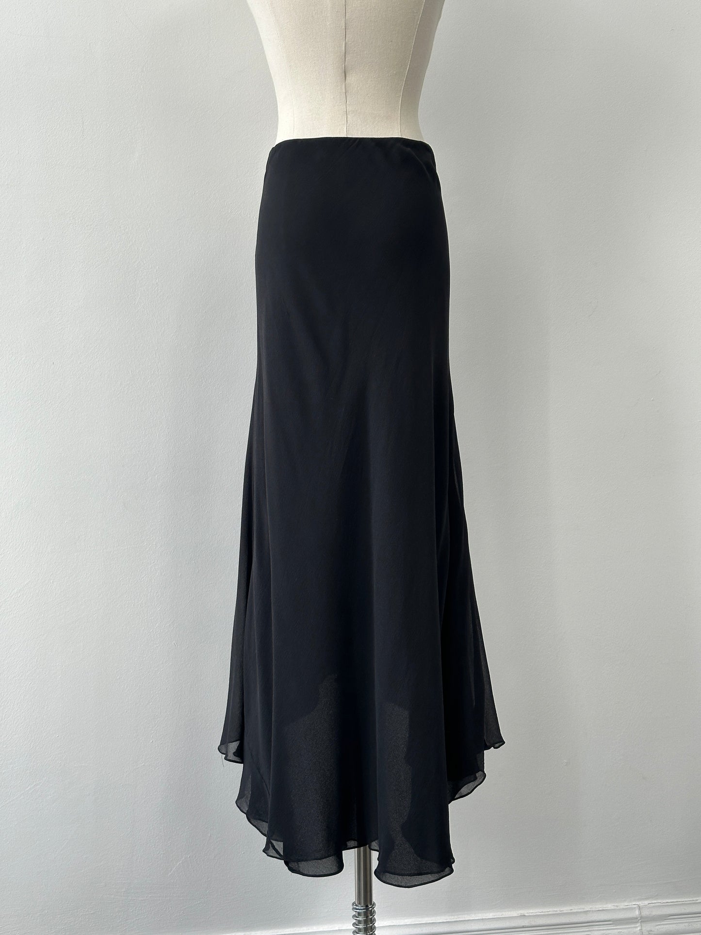 Ralph Lauren 2000s Pure Silk Wrap Maxi Skirt - W32