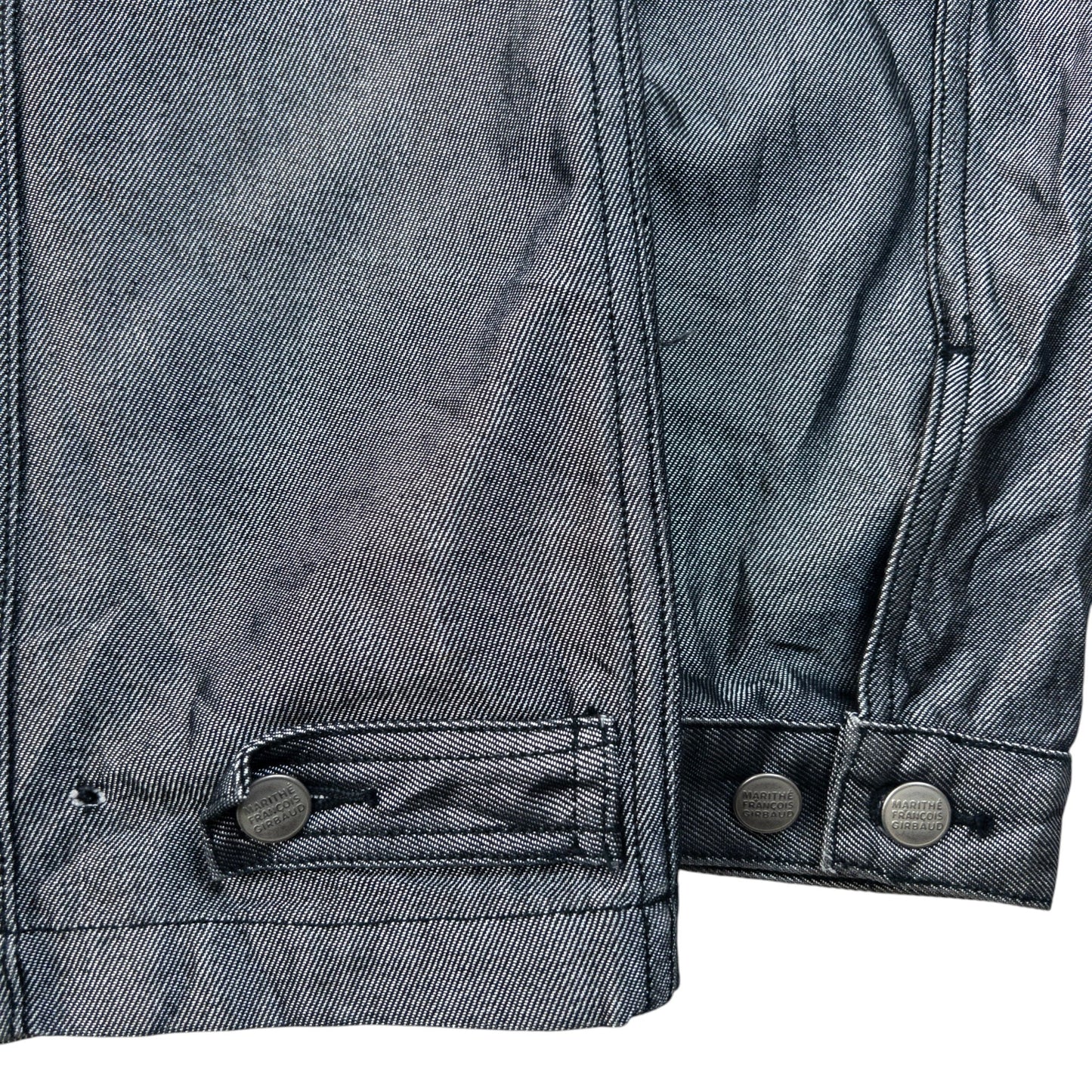 Vintage 2000s Marithe + Francois Girbaud Metallic Denim Jacket Size XL | XL, Grey
