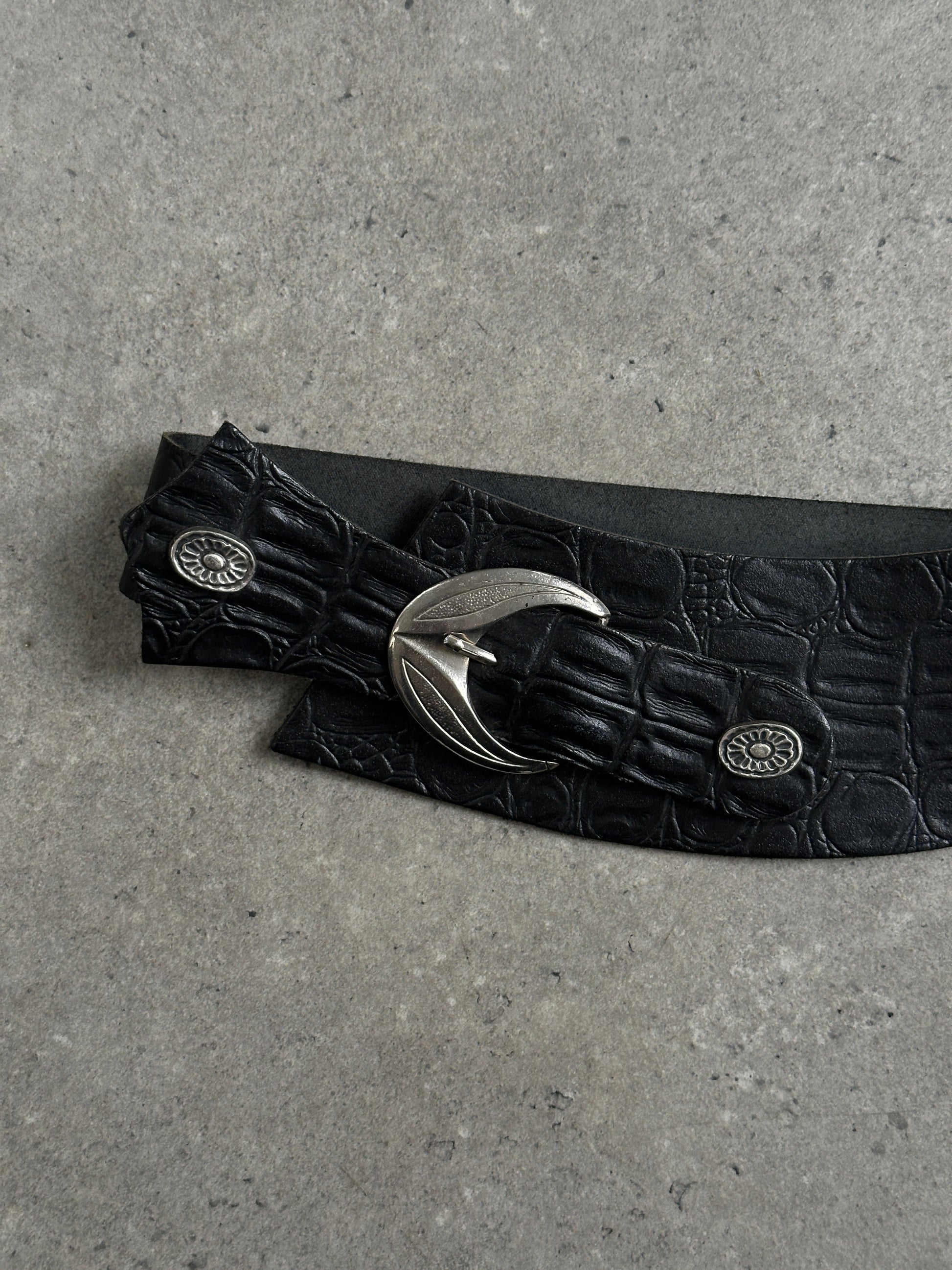 Vintage 1990s Leather Chunky Belt - W30-34