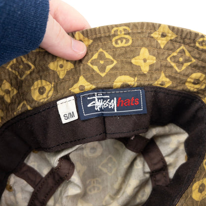 Vintage 2000s Stussy Louis Vuitton Parody Monogram Bucket Hat Size S/M