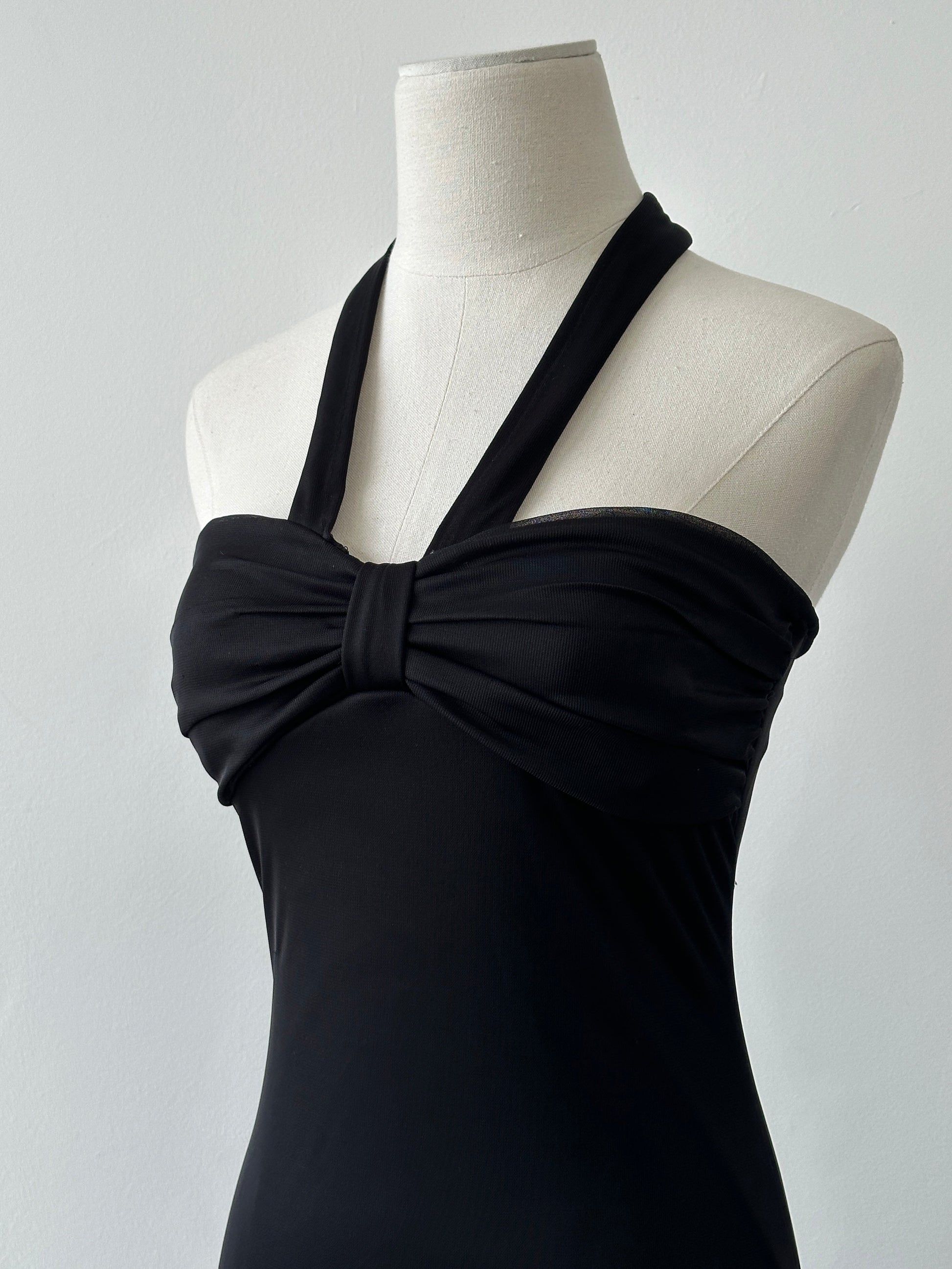 USA Vintage 2000s Halterneck Handkercheif Midi Dress - S