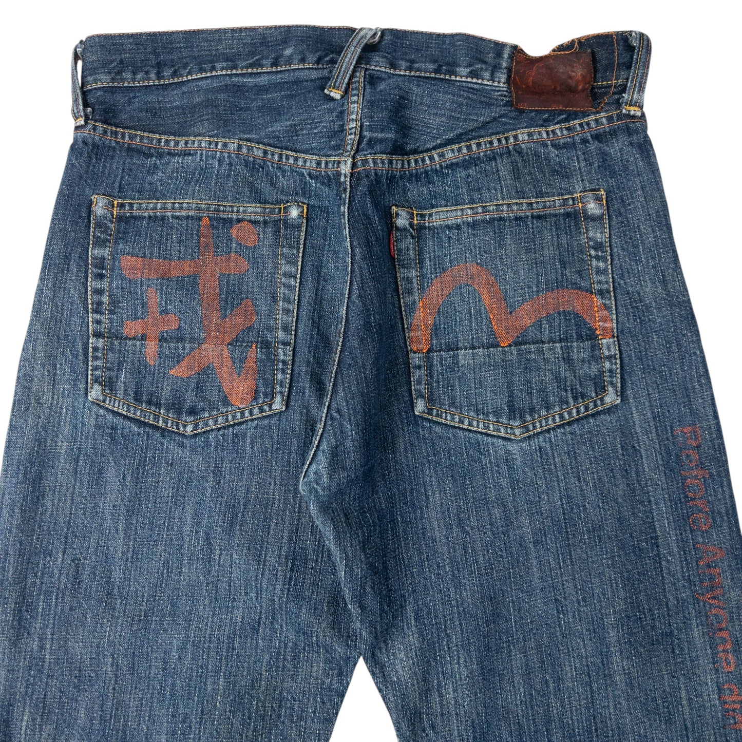Vintage Evisu Gull Text Japanese Denim Jeans Size W32