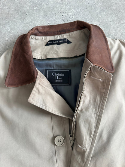 Christian Dior Monsieur 1990s Leather Collar Trench - XXL