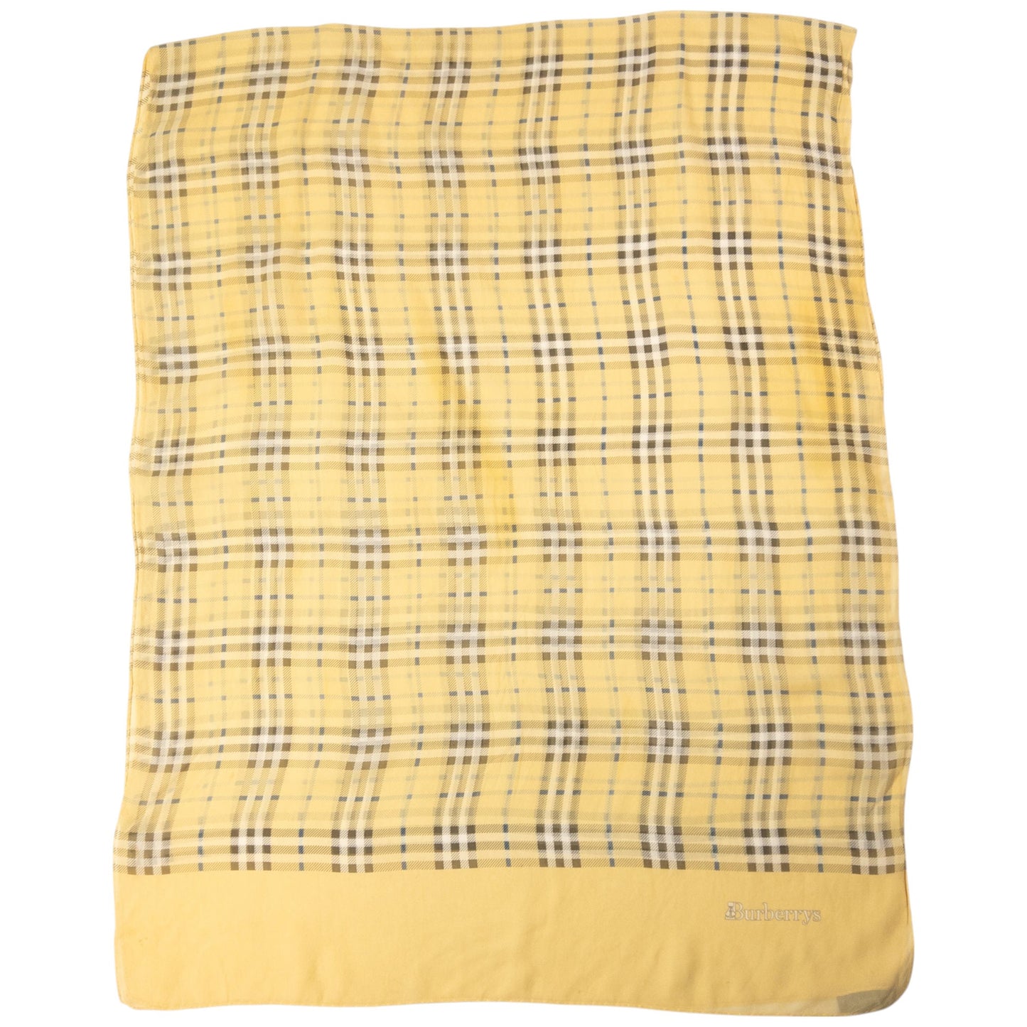 Vintage Burberry Nova Check Sheer Silk Scarf