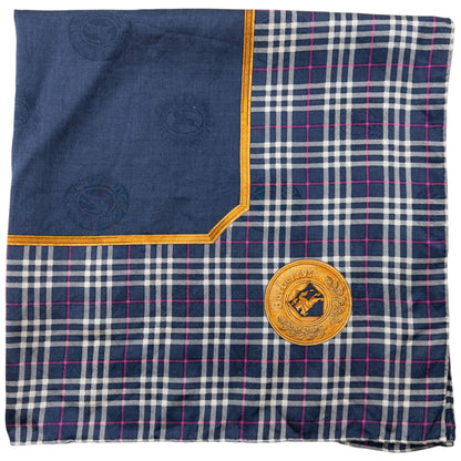 Vintage 90s Burberry Nova Check Silk Scarf | O/S, Navy