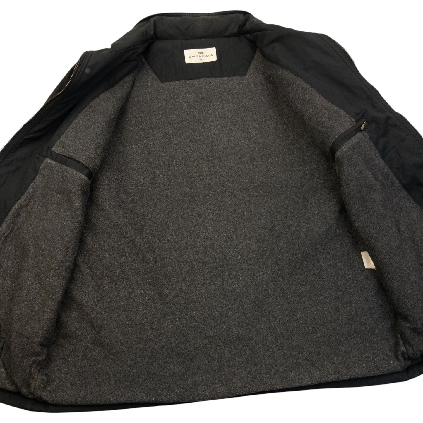 Vintage 90s Balenciaga Fleece Lined Jacket Size S | Small, Black