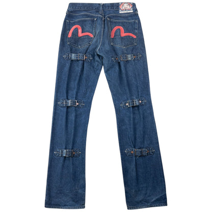 Vintage 2000s Evisu Double Gull Bondage Buckle Back Japanese Denim Jeans Size W30