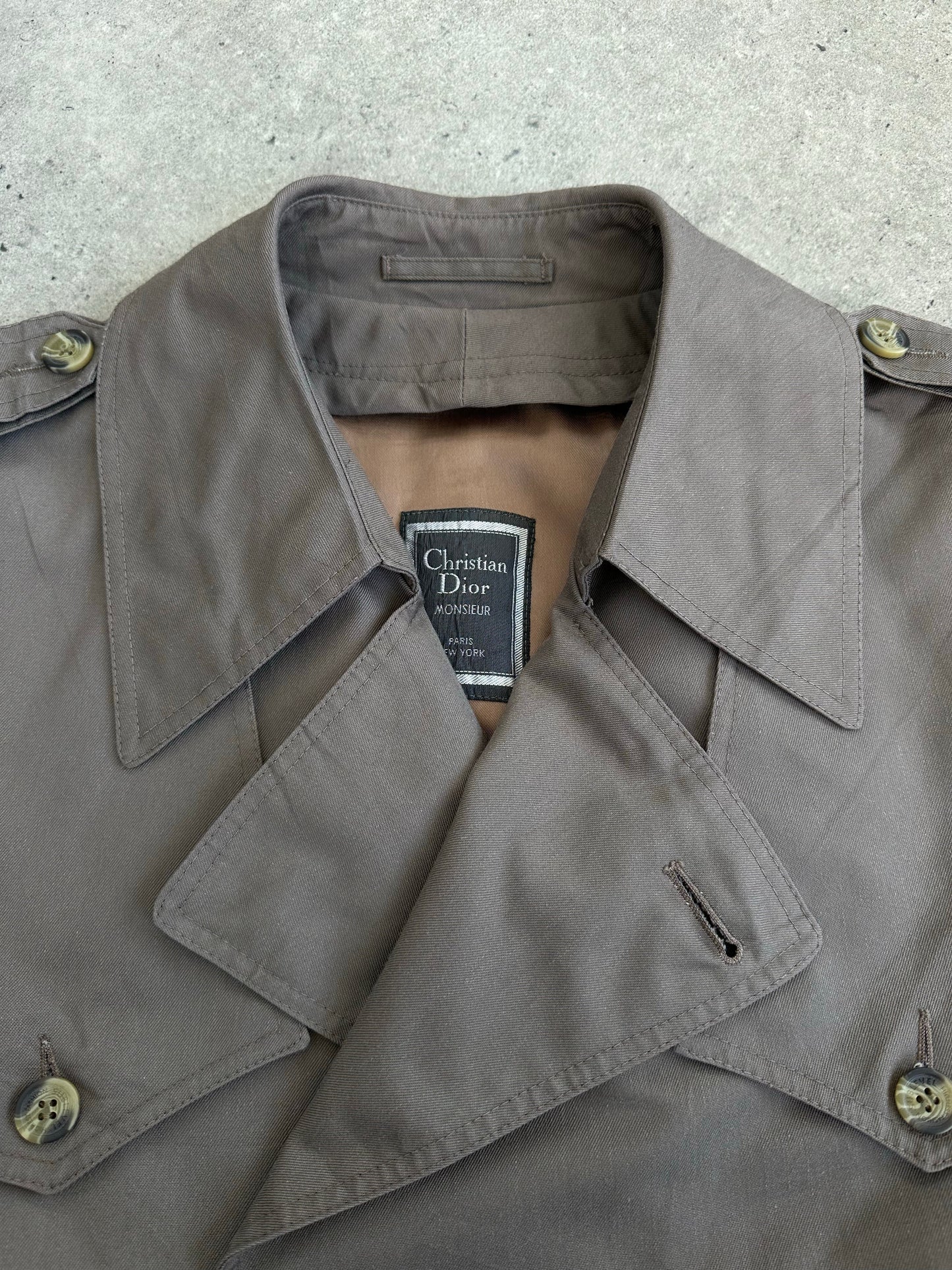 Christian Dior Monsieur 1980s Double Breasted Belted Trench Coat - L